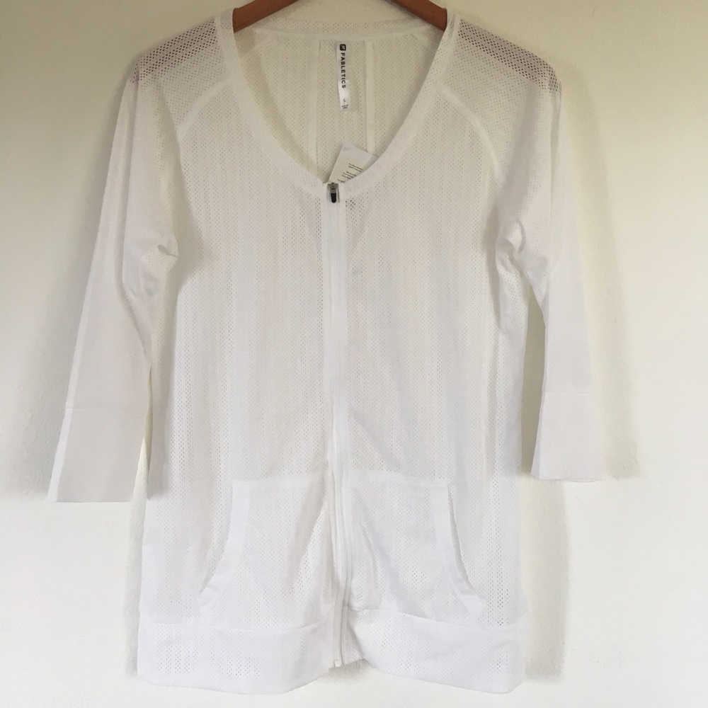 NWT FABLETICS White Mesh Jacket, Size L